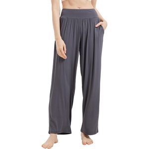image:imageWiWi Pajama Pants for Women Bamboo Viscose Super Soft Bottoms Plus Size Cooling Wide Leg Casual Lounge Yoga Sweatpants S4XEdark Grey