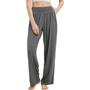 image:imageWiWi Pajama Pants for Women Bamboo Viscose Super Soft Bottoms Plus Size Cooling Wide Leg Casual Lounge Yoga Sweatpants S4XEdark Heather Grey