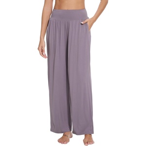 image:imageWiWi Pajama Pants for Women Bamboo Viscose Super Soft Bottoms Plus Size Cooling Wide Leg Casual Lounge Yoga Sweatpants S4XEviolet