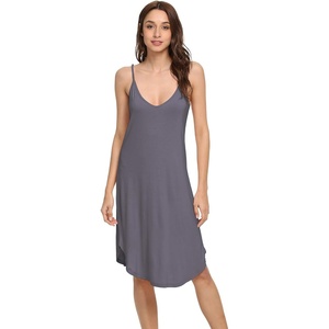 image:imageWiWi Slip Dress for Women Sleeveless Nightgowns Sexy Chemise Nightgown Full Slips Babydoll Viscose from Bamboo SXXLBdark Grey