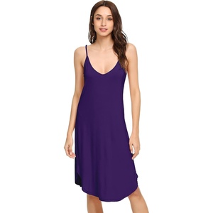 image:imageWiWi Slip Dress for Women Sleeveless Nightgowns Sexy Chemise Nightgown Full Slips Babydoll Viscose from Bamboo SXXLBdark Purple