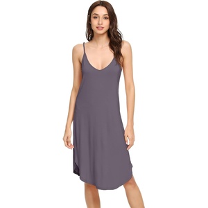image:imageWiWi Slip Dress for Women Sleeveless Nightgowns Sexy Chemise Nightgown Full Slips Babydoll Viscose from Bamboo SXXLBpurplish Grey