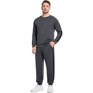 image:imageWiWi Super Soft Cooling Mens Tracksuit Set Breathable 2 Piece Jogger Outfit Modal Cotton Pullover Jogging Sweatsuits SXXLAdeep Grey