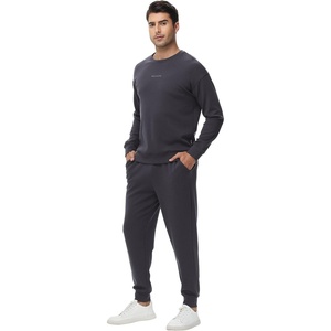image:imageWiWi Super Soft Cooling Mens Tracksuit Set Breathable 2 Piece Jogger Outfit Modal Cotton Pullover Jogging Sweatsuits SXXLBcharcoal