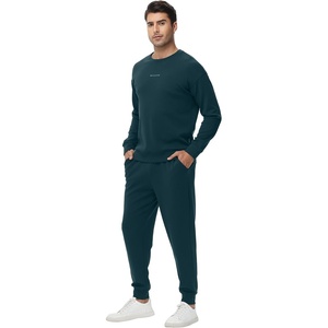 image:imageWiWi Super Soft Cooling Mens Tracksuit Set Breathable 2 Piece Jogger Outfit Modal Cotton Pullover Jogging Sweatsuits SXXLBdeep Teal