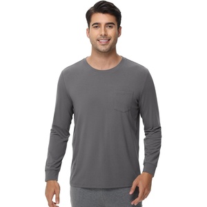 image:imageWiWi Viscose from Bamboo Mens Long Sleeve TShirt Crew Neck Lightweight Cooling Running Hiking SXXLCharcoal Grey