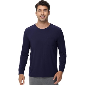 image:imageWiWi Viscose from Bamboo Mens Long Sleeve TShirt Crew Neck Lightweight Cooling Running Hiking SXXLNavy
