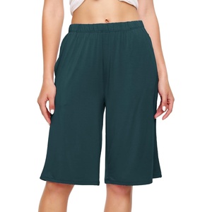 image:imageWiWi Viscose from Bamboo Soft Sleep Shorts for Women Pajama Bottoms Lounge Plus Size Lightweight Short Pants S3XDark Bluish Green