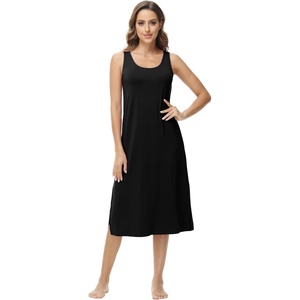 image:imageWiWi Viscose from Bamboo Tank Nightgown for Women Super Soft Summer Sleeveless Cooling Sleep Shirts SXXLAblack