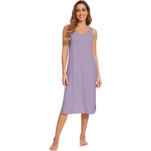 image:imageWiWi Viscose from Bamboo Tank Nightgown for Women Super Soft Summer Sleeveless Cooling Sleep Shirts SXXLAviolet