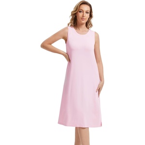 image:imageWiWi Viscose from Bamboo Tank Nightgown for Women Super Soft Summer Sleeveless Cooling Sleep Shirts SXXLBpink