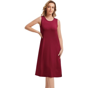 image:imageWiWi Viscose from Bamboo Tank Nightgown for Women Super Soft Summer Sleeveless Cooling Sleep Shirts SXXLBwine