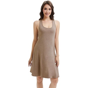 image:imageWiWi Viscose from Bamboo Tank Nightgown for Women Super Soft Summer Sleeveless Cooling Sleep Shirts SXXLDcamel