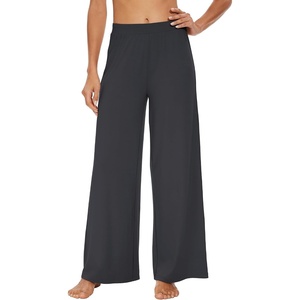image:imageWiWi Womens Casual Wide Leg Palazzo Pants Comfy Lounge Pajama Bottoms Viscose from Bamboo Yoga Sweatpants SXXLAcharcoal