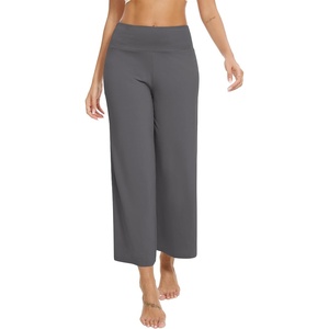 image:imageWiWi Womens Casual Wide Leg Palazzo Pants Comfy Lounge Pajama Bottoms Viscose from Bamboo Yoga Sweatpants SXXLDcharcoal Grey