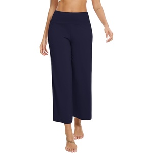 image:imageWiWi Womens Casual Wide Leg Palazzo Pants Comfy Lounge Pajama Bottoms Viscose from Bamboo Yoga Sweatpants SXXLDnavy