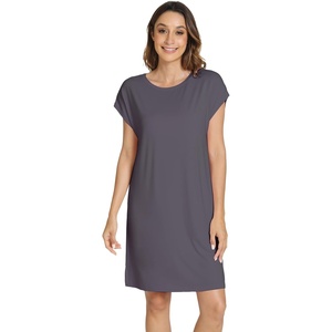 image:imageWiWi Womens Nightgowns Soft Nightgown Sleepwear Summer Viscose from Bamboo Nightshirt Pajama Night Shirts SXXLFdark Grey