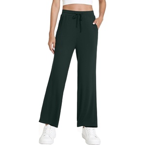 image:imageWiWi Womens Sweatpants Loose Casual Lounge Work Pants Lightweight Yoga Pant with Pockets SXXLAdark Fence Green