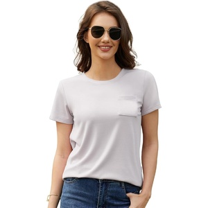 image:imageWiWi Womens TShirt Soft Short Sleeve Pullover Tops Casual Crew Neck Basic Tee T Shirt SXXLStylea Grayish White