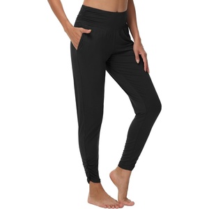 image:imageWiWi Womens Yoga Pants Viscose Bamboo Cooling High Waist Joggers Sweatpants Super Soft Lounge Bottoms with Pockets SXXLBlack
