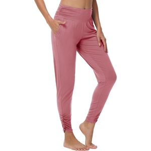 image:imageWiWi Womens Yoga Pants Viscose Bamboo Cooling High Waist Joggers Sweatpants Super Soft Lounge Bottoms with Pockets SXXLDusty Rose