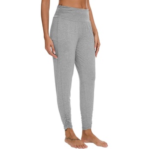 image:imageWiWi Womens Yoga Pants Viscose Bamboo Cooling High Waist Joggers Sweatpants Super Soft Lounge Bottoms with Pockets SXXLHeather Grey