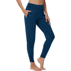 image:imageWiWi Womens Yoga Pants Viscose Bamboo Cooling High Waist Joggers Sweatpants Super Soft Lounge Bottoms with Pockets SXXLInk Blue