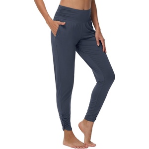 image:imageWiWi Womens Yoga Pants Viscose Bamboo Cooling High Waist Joggers Sweatpants Super Soft Lounge Bottoms with Pockets SXXLMidnight Blue