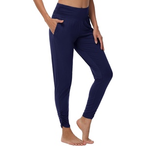 image:imageWiWi Womens Yoga Pants Viscose Bamboo Cooling High Waist Joggers Sweatpants Super Soft Lounge Bottoms with Pockets SXXLNavy