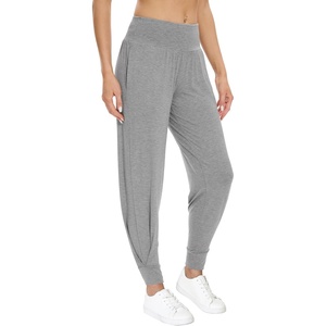 image:imageWiWi Womens Yoga Pants Viscose from Bamboo Stretchy Joggers Pant Comfy Lounge Bottoms Pajama Soft Breathable Cooling SXXLHeather Grey