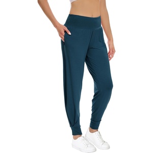 image:imageWiWi Womens Yoga Pants Viscose from Bamboo Stretchy Joggers Pant Comfy Lounge Bottoms Pajama Soft Breathable Cooling SXXLInk Blue