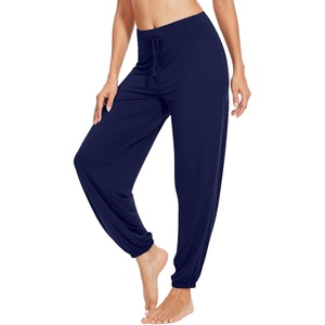 image:imageWiWi Womens Yoga Pants Viscose from Bamboo Stretchy Joggers Pant Comfy Lounge Bottoms Pajama Soft Breathable Cooling SXXLNavy