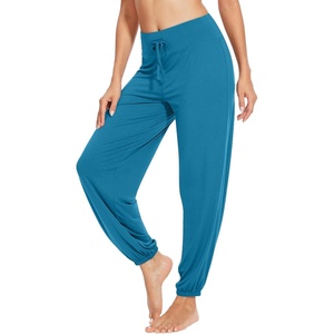 image:imageWiWi Womens Yoga Pants Viscose from Bamboo Stretchy Joggers Pant Comfy Lounge Bottoms Pajama Soft Breathable Cooling SXXLTeal Blue
