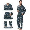 image:imageWiWi Bamboo Viscose Mens Pajamas Set Soft Button Down Cooling Sleepwear and Pants Knit Lounge PJs with Pockets SXXLAchristmas Elk on Green