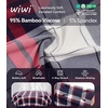 image:imageWiWi Bamboo Viscose Mens Pajamas Set Soft Button Down Cooling Sleepwear and Pants Knit Lounge PJs with Pockets SXXLAnavyRed Stripe Plaid