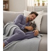image:imageWiWi Bamboo Viscose Mens Pajamas Set Soft Button Down Cooling Sleepwear and Pants Knit Lounge PJs with Pockets SXXLApurplish Grey
