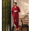 image:imageWiWi Bamboo Viscose Mens Pajamas Set Soft Button Down Cooling Sleepwear and Pants Knit Lounge PJs with Pockets SXXLAred Plaid