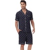 image:imageWiWi Bamboo Viscose Mens Pajamas Set Soft Button Down Cooling Sleepwear and Pants Knit Lounge PJs with Pockets SXXLBdeer on Navy