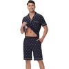 image:imageWiWi Bamboo Viscose Mens Pajamas Set Soft Button Down Cooling Sleepwear and Pants Knit Lounge PJs with Pockets SXXLBdeer on Navy