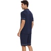 image:imageWiWi Bamboo Viscose Mens Pajamas Set Soft Button Down Cooling Sleepwear and Pants Knit Lounge PJs with Pockets SXXLBnavy