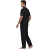 image:imageWiWi Bamboo Viscose Mens Pajamas Set Soft Button Down Cooling Sleepwear and Pants Knit Lounge PJs with Pockets SXXLCblack