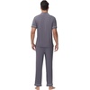 image:imageWiWi Bamboo Viscose Mens Pajamas Set Soft Button Down Cooling Sleepwear and Pants Knit Lounge PJs with Pockets SXXLCdark Grey
