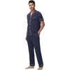 image:imageWiWi Bamboo Viscose Mens Pajamas Set Soft Button Down Cooling Sleepwear and Pants Knit Lounge PJs with Pockets SXXLCdeer on Navy