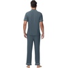image:imageWiWi Bamboo Viscose Mens Pajamas Set Soft Button Down Cooling Sleepwear and Pants Knit Lounge PJs with Pockets SXXLCgrayish Blue