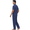 image:imageWiWi Bamboo Viscose Mens Pajamas Set Soft Button Down Cooling Sleepwear and Pants Knit Lounge PJs with Pockets SXXLCnautical Blue