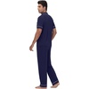 image:imageWiWi Bamboo Viscose Mens Pajamas Set Soft Button Down Cooling Sleepwear and Pants Knit Lounge PJs with Pockets SXXLCnavy