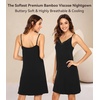 image:imageWiWi Bamboo Viscose Nightgowns for Women Cooling Sleepwear Moisture Wicking Night Sweats ReliefBlack