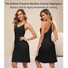 image:imageWiWi Bamboo Viscose Nightgowns for Women Cooling Sleepwear Moisture Wicking Night Sweats ReliefBlack