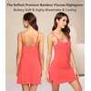 image:imageWiWi Bamboo Viscose Nightgowns for Women Cooling Sleepwear Moisture Wicking Night Sweats ReliefCoral