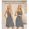 image:imageWiWi Bamboo Viscose Nightgowns for Women Cooling Sleepwear Moisture Wicking Night Sweats ReliefDark Heather Grey